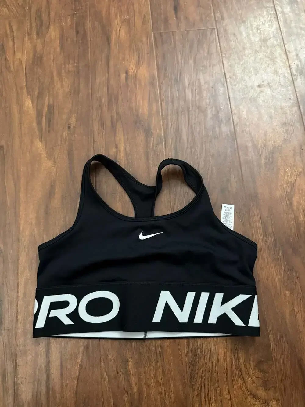 Kids Nike Pro Sports Bra Size L Black White Racerback